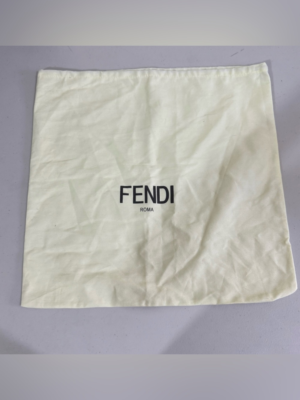 Fendi Cream Dust Bag with Black Logo